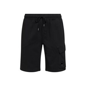 Cp Company Men Black Diagonal Cotton Fleece Cargo Sweatshorts